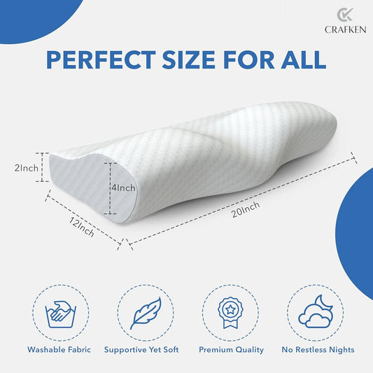 Cervical Pillow for Neck Pain Relief (White)
