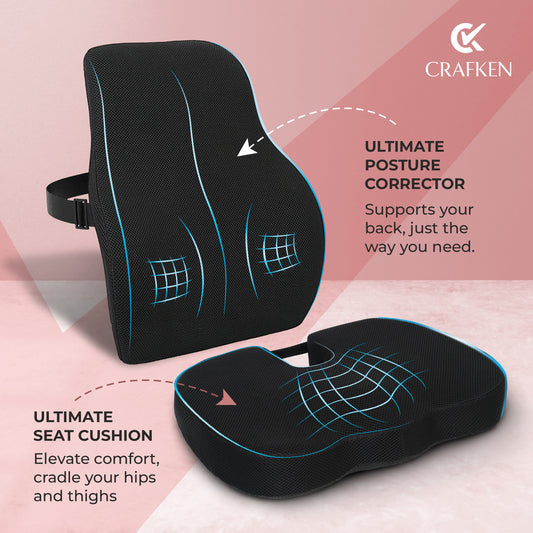 Seat Cushion & Backrest Combo Suitable For All Chair.