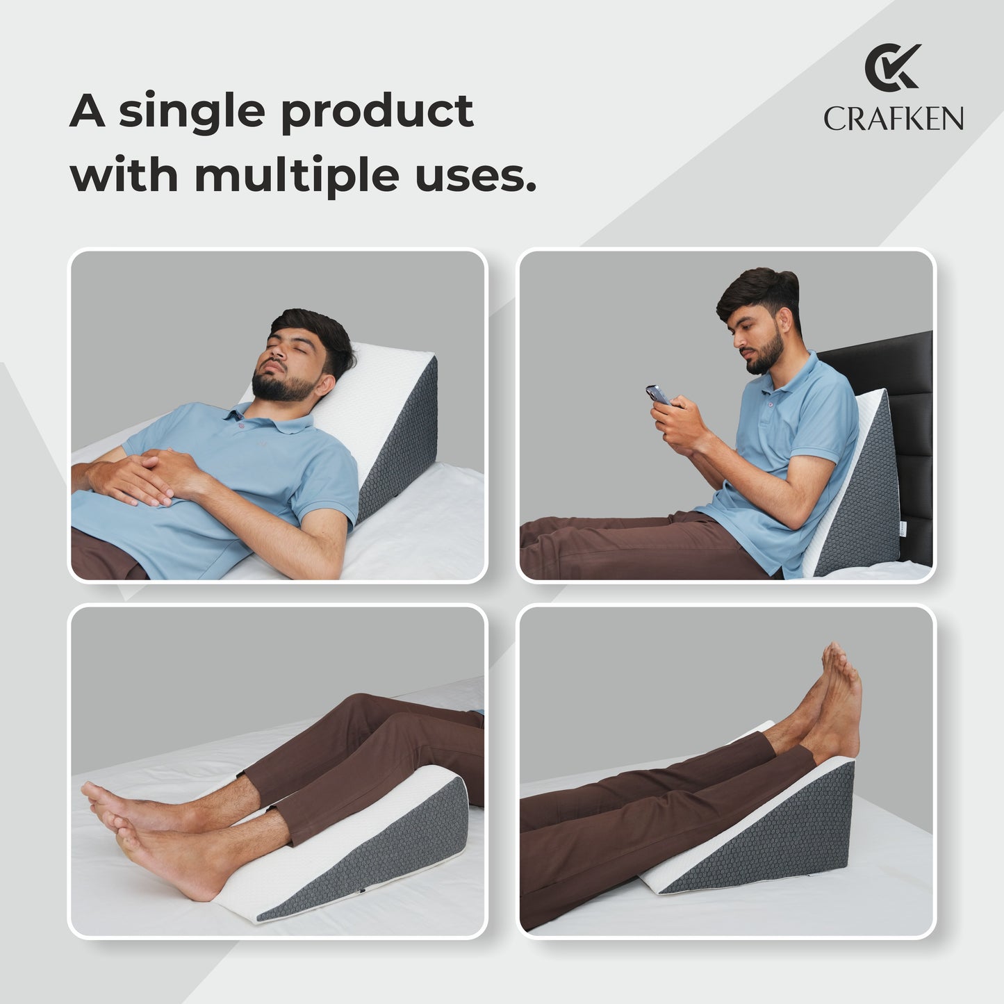 Memory Foam Wedge Pillow For Sleeping.