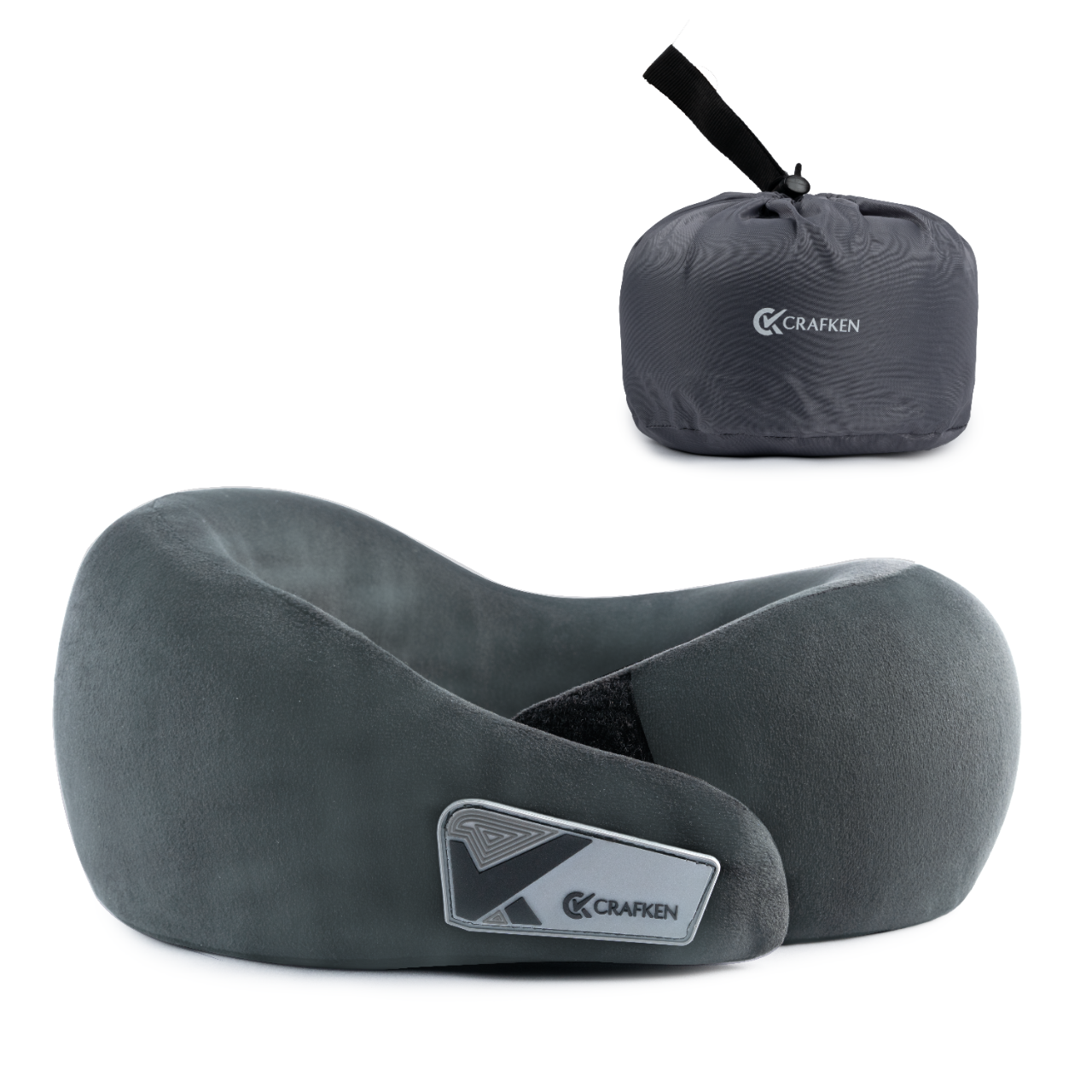 CRAFKEN Travel Neck Pillow | 360° Memory Foam Neck Support Pillow for Travel.