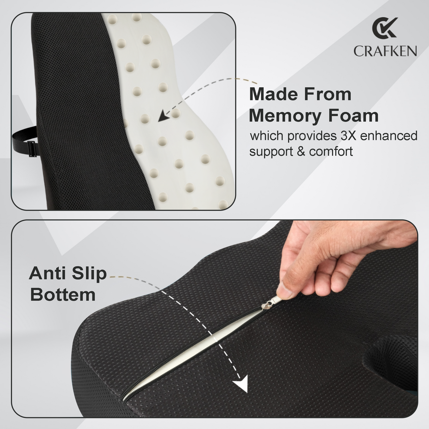 Seat Cushion & Backrest Combo Suitable For All Chair.