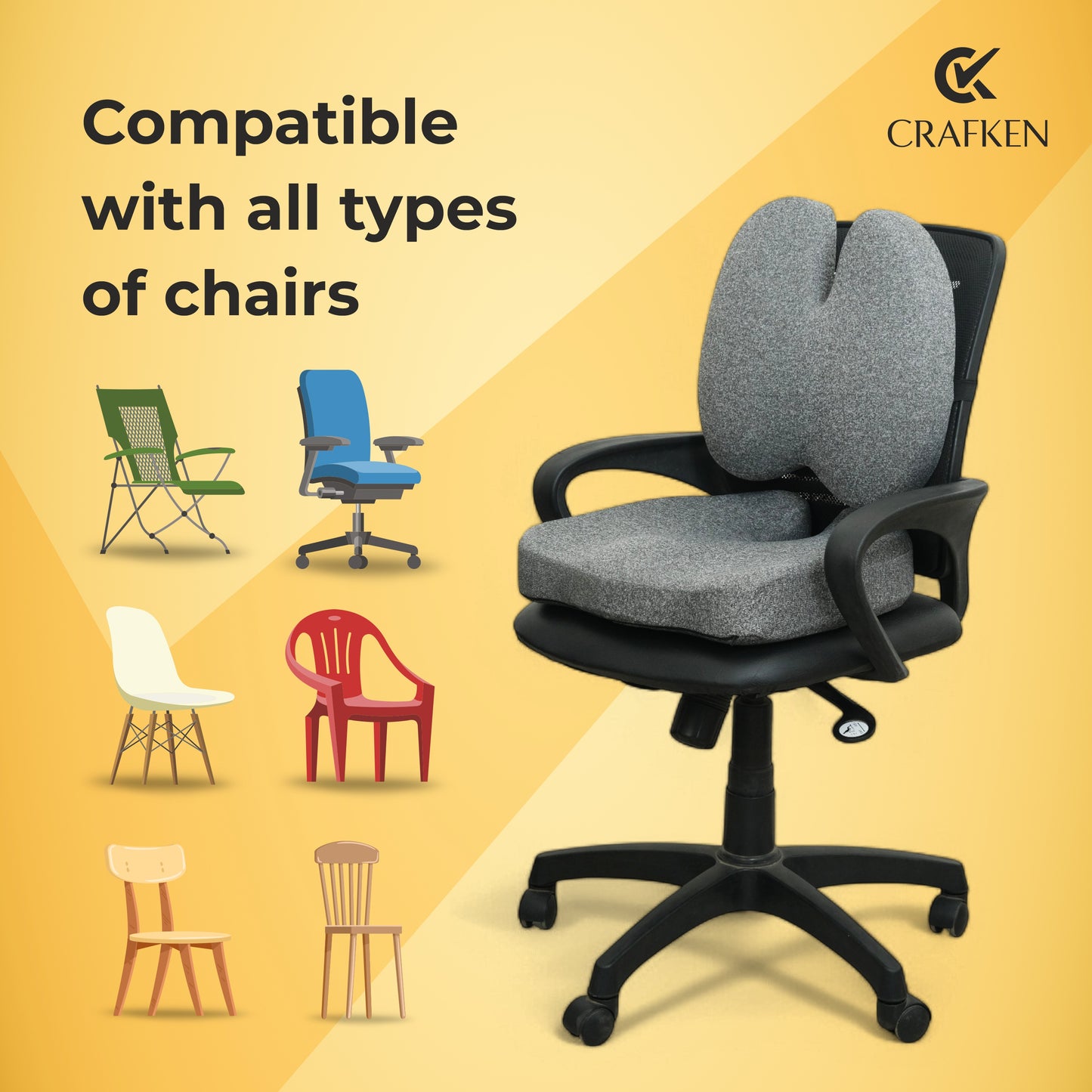 Ultimate Pro Seat Cushion & Posture Corrector Backrest Combo.