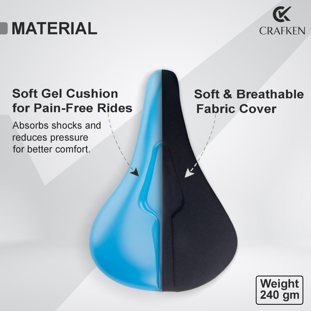 Gel Bicycle Saddle Seat Cushion Cover for Indoor-Outdoor Cycling